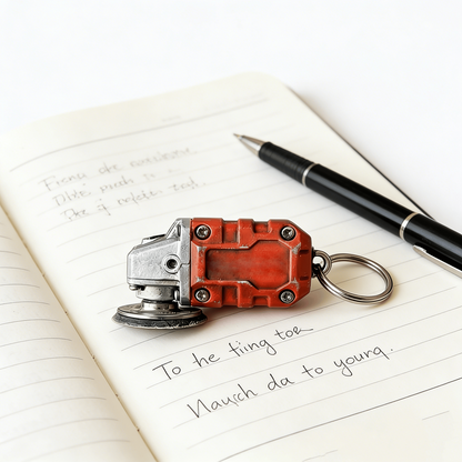 🛠️2-in-1  Mini Grinder Keychain: On-the-Go Smoothing Tool + Tool Enthusiast Collectible