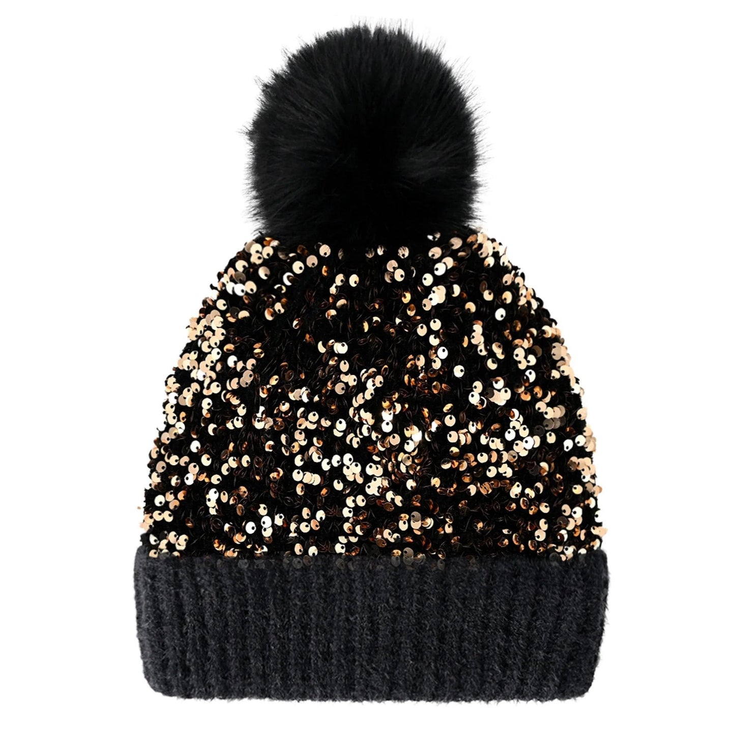 🔥Last Day 50% OFF - Winter Sparkly Sequin Pom Beanie