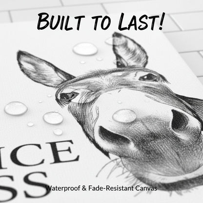 🚽Funny Bathroom Wall Art - "Nice Ass" Donkey Print