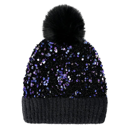 🔥Last Day 50% OFF - Winter Sparkly Sequin Pom Beanie